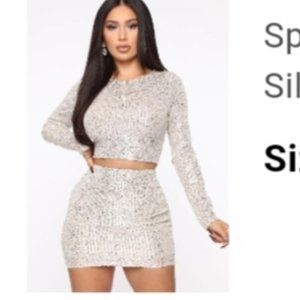 Fashion Nova two piece sequin set